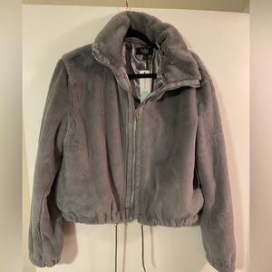 Coffee Shop Stitch Fix NWT never worn gray drawstring fleece zip up, size medium